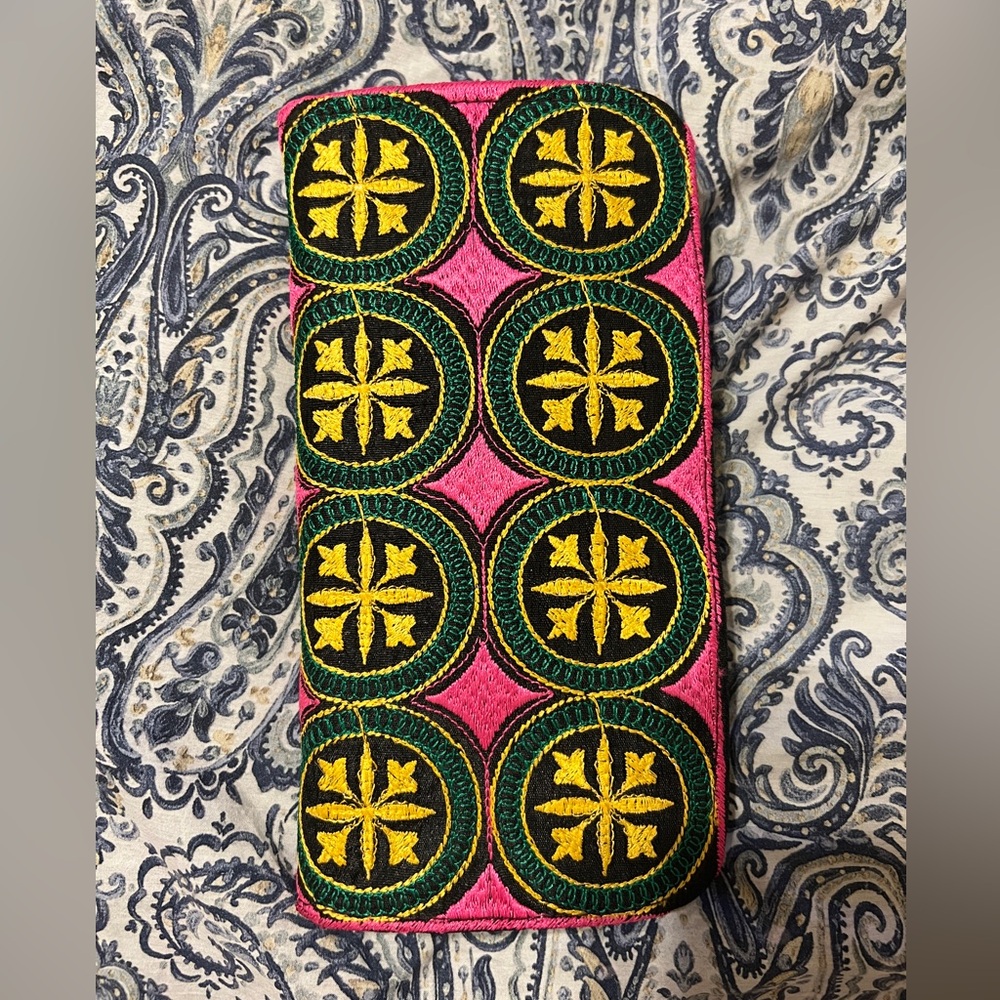 Colorful Embroidered Wallet